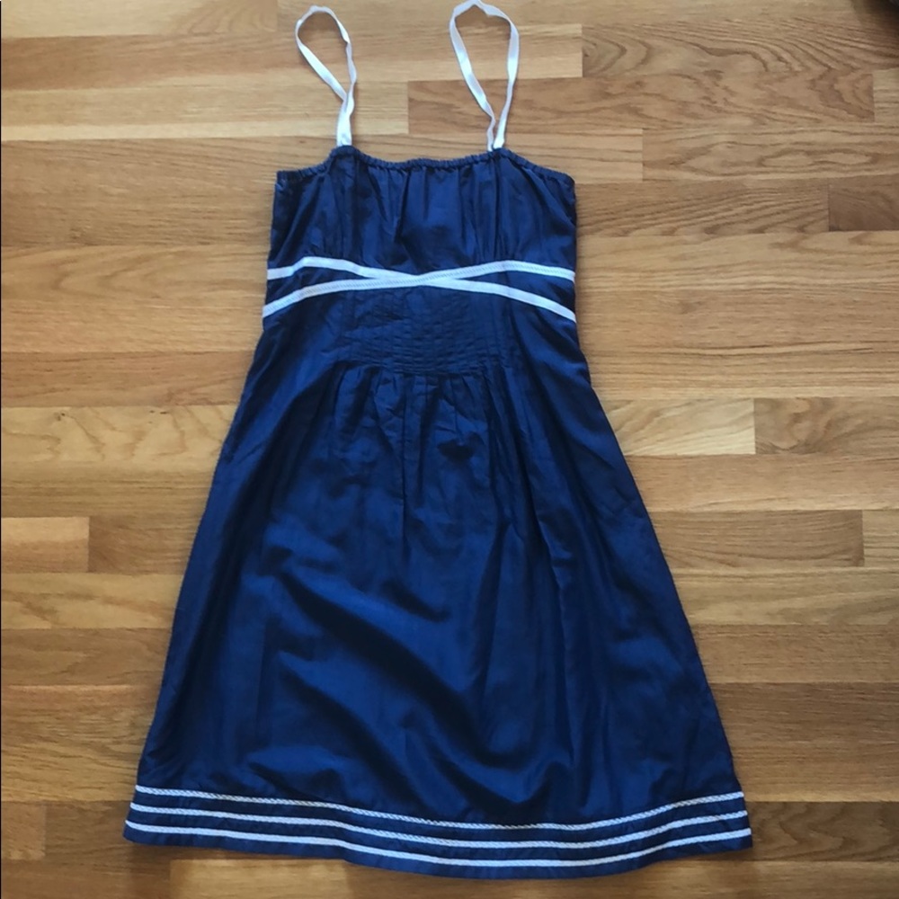 PINK PINEAPPLE navy ribbon lace Dress